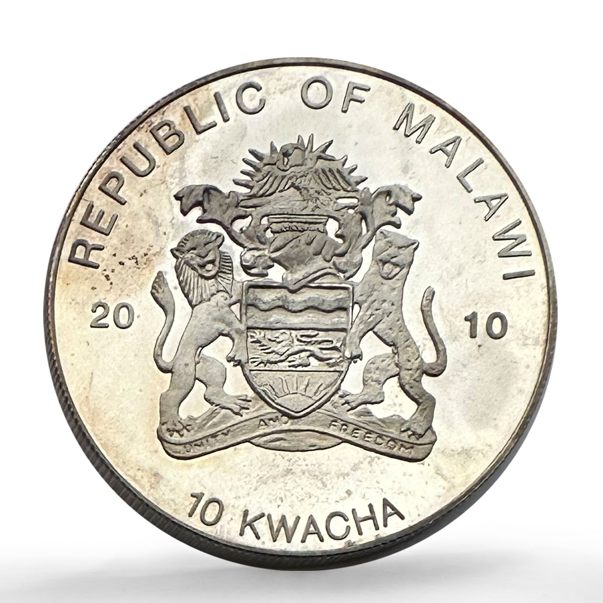 Malawi 10 kwacha Yellow Car 30th Anniversary SP Pattern silver coin 2010