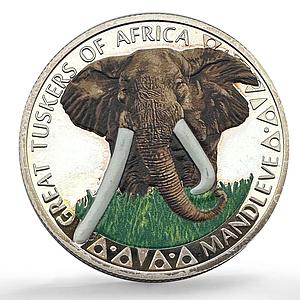 Cameroon 1000 francs African Great Tuskers Elephant Pattern silver coin No Date