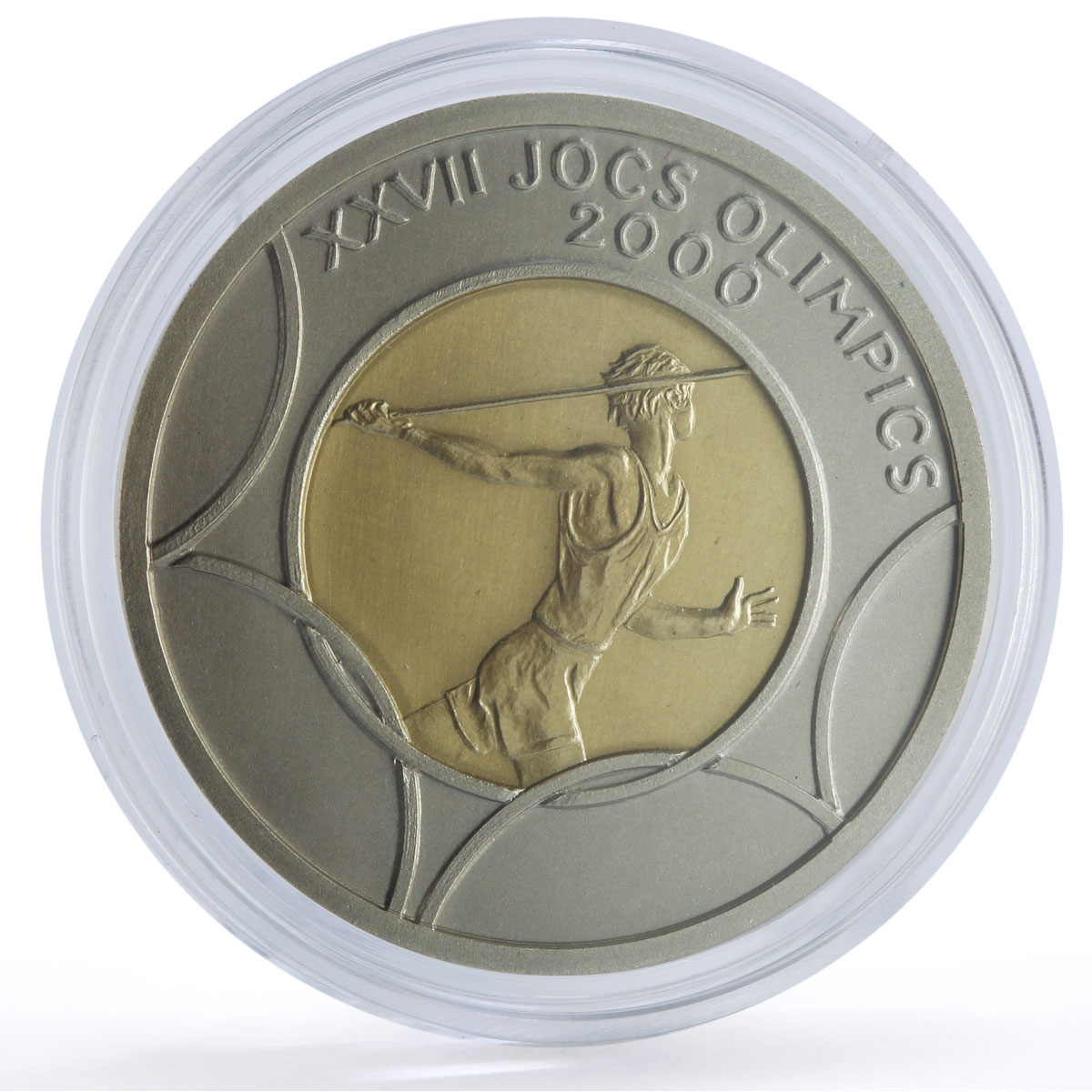 Andorra 20 diners Sydney Olympic Games Javelin Throw Matte Gilt silver coin 1998
