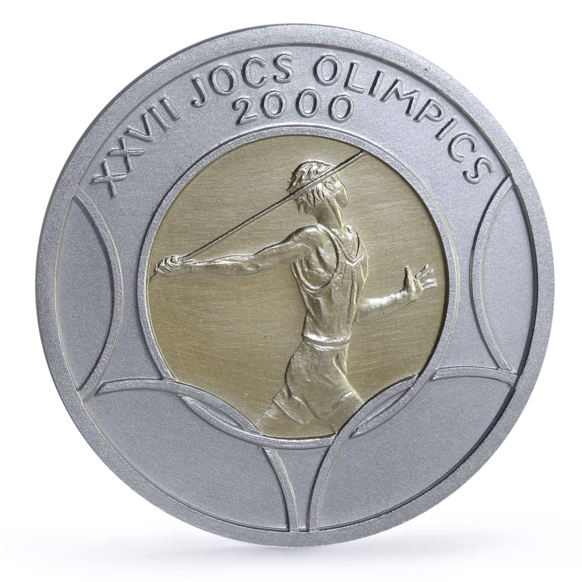 Andorra 20 diners Sydney Olympic Games Javelin Throw Matte Gilt silver coin 1998