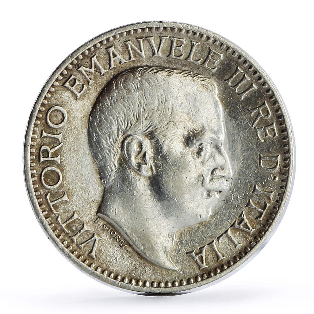 Somalia Italy 1/4 rupee King Emmanuel III Coinage KM-4 silver coin 1910