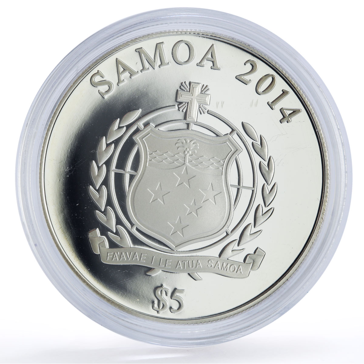 Samoa 5 tala Rio Sochi Olympic Games Volleyball Colored proof silver coin 2014