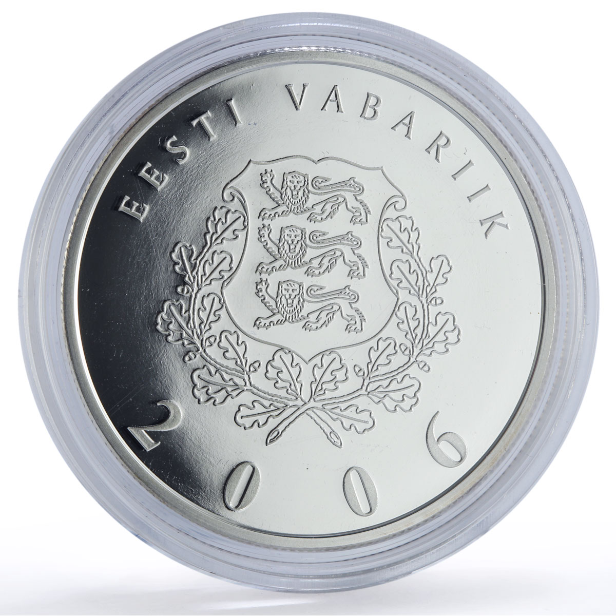 Estonia 10 krooni Turin Winter Olympic Games Skiing Gilt proof silver coin 2006