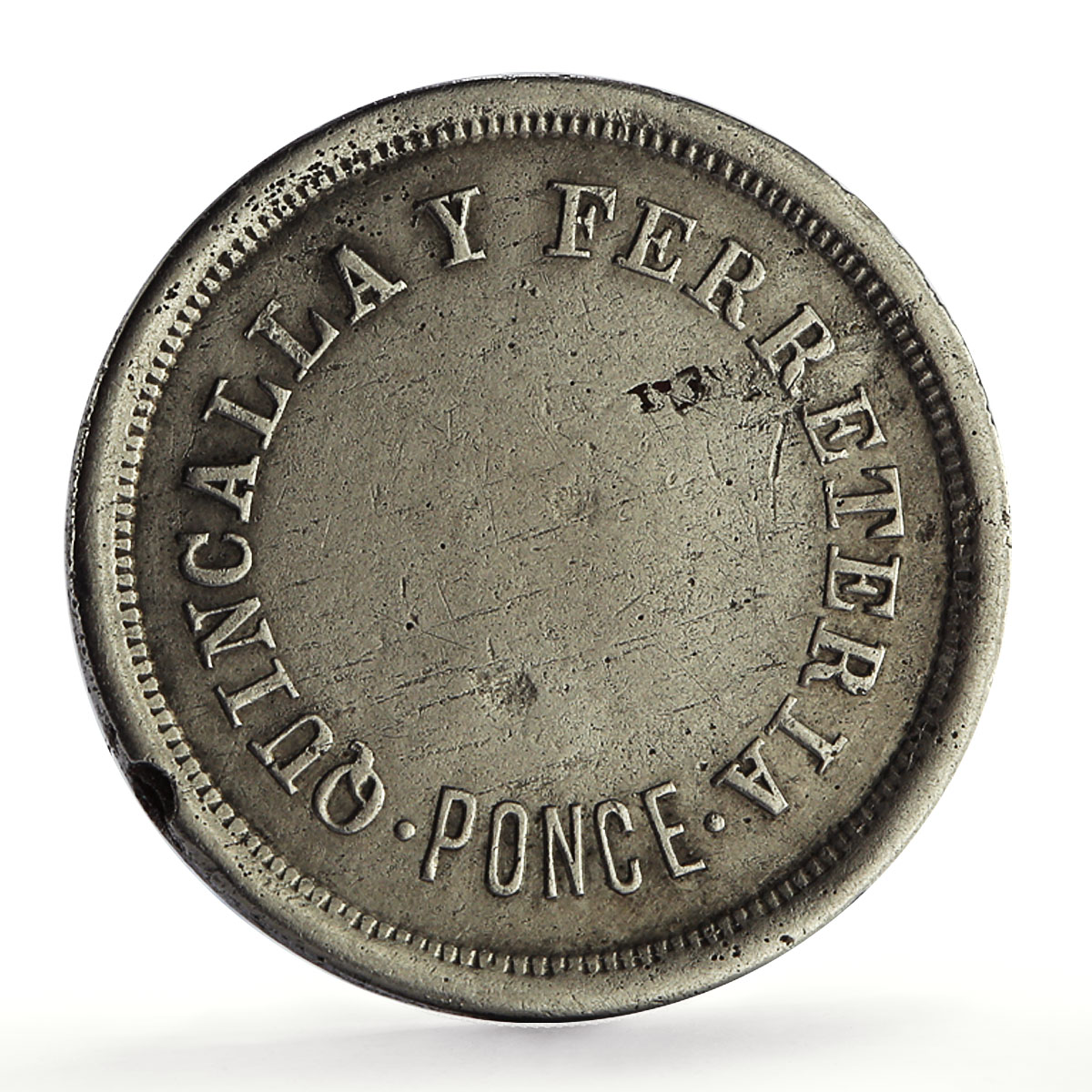 Ponce Puerto Rico 10 centavos El Cometa Trujillo y Subina Quincalla token coin