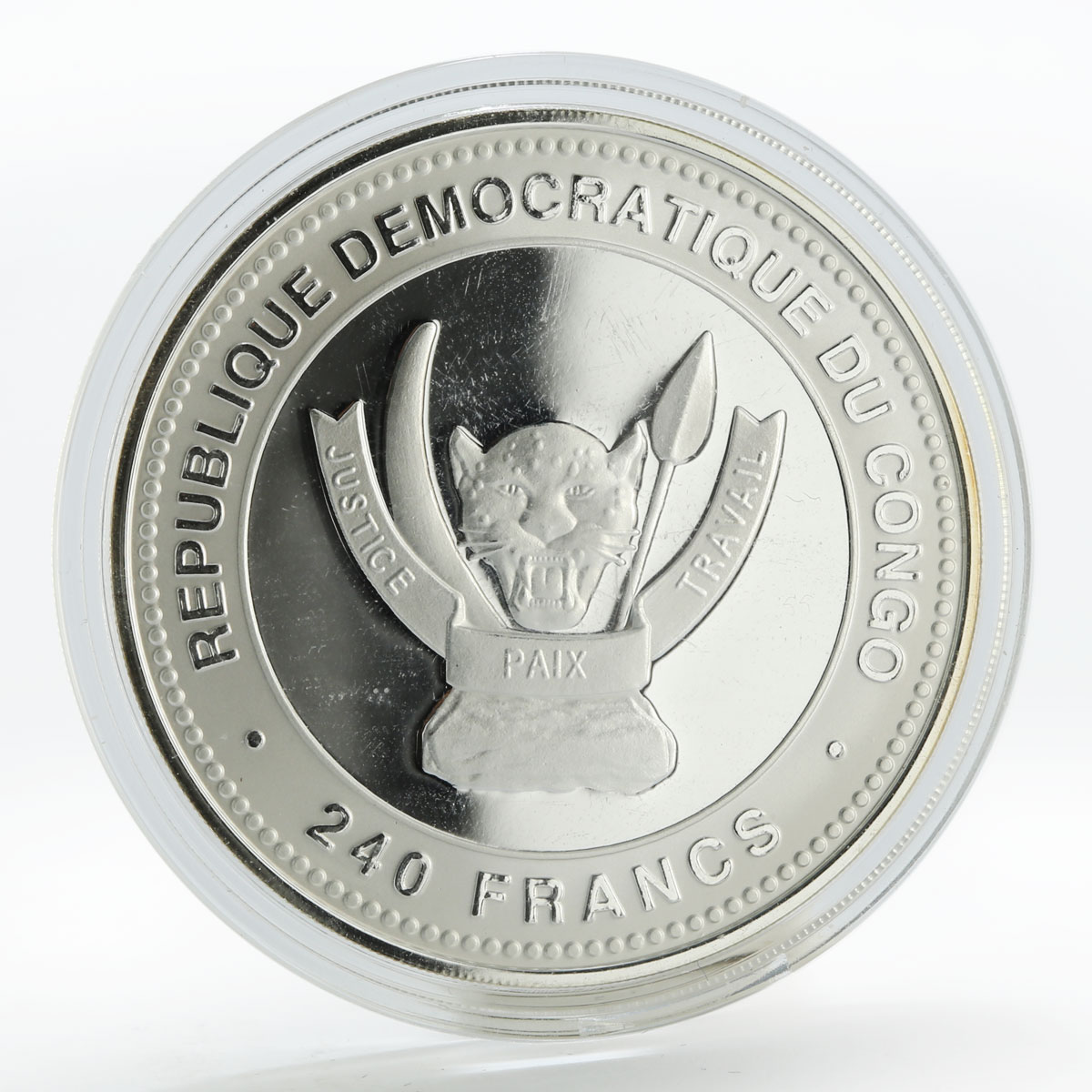 Congo 240 francs Year of the Horse Successful colored silver coin 2014