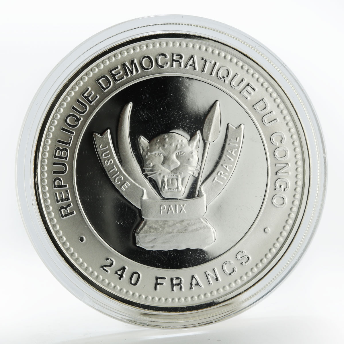 Congo 240 francs Year of the Horse Wealthy colored silver coin 2014