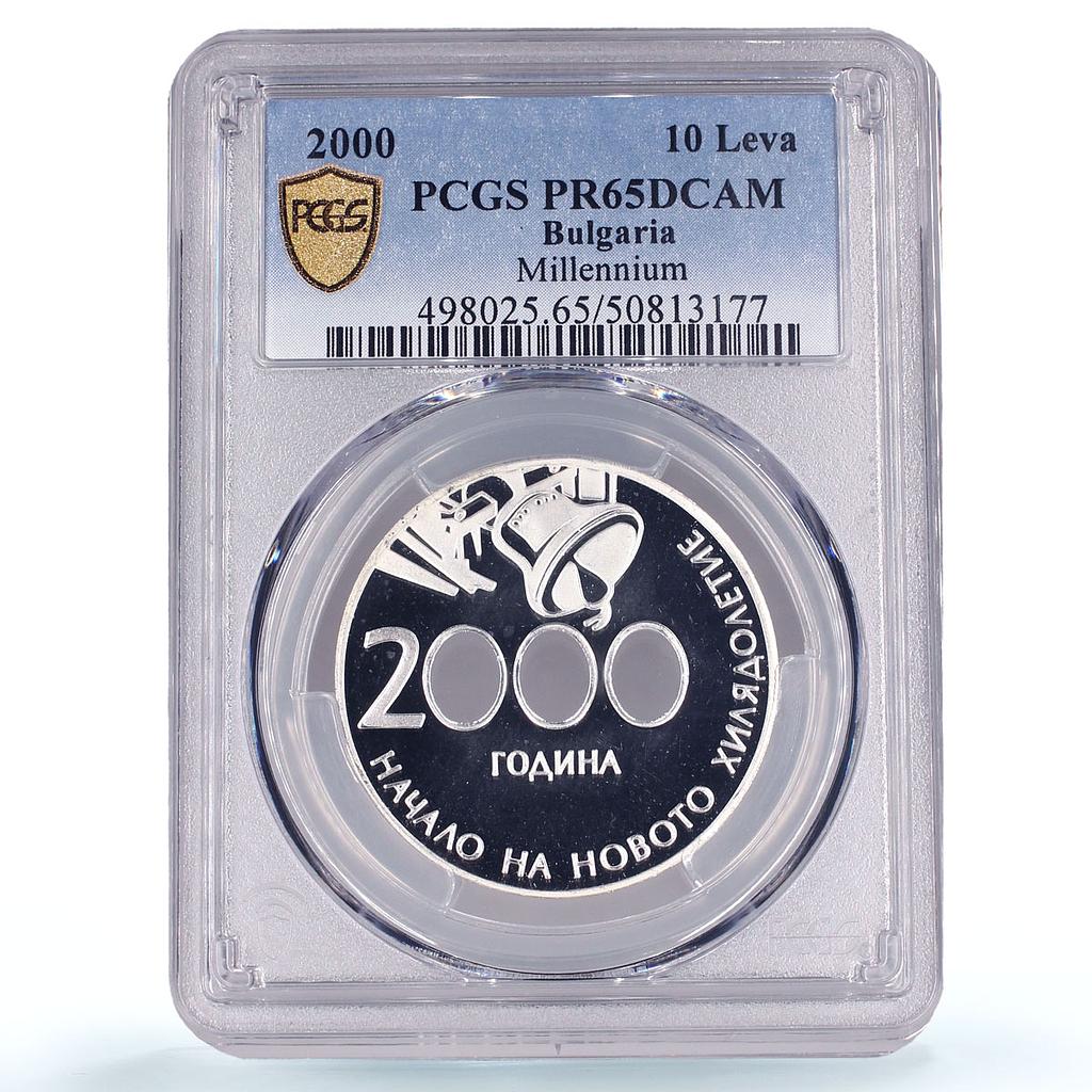 Bulgaria 10 leva New Millennium Beginning PR65 PCGS silver coin 2000
