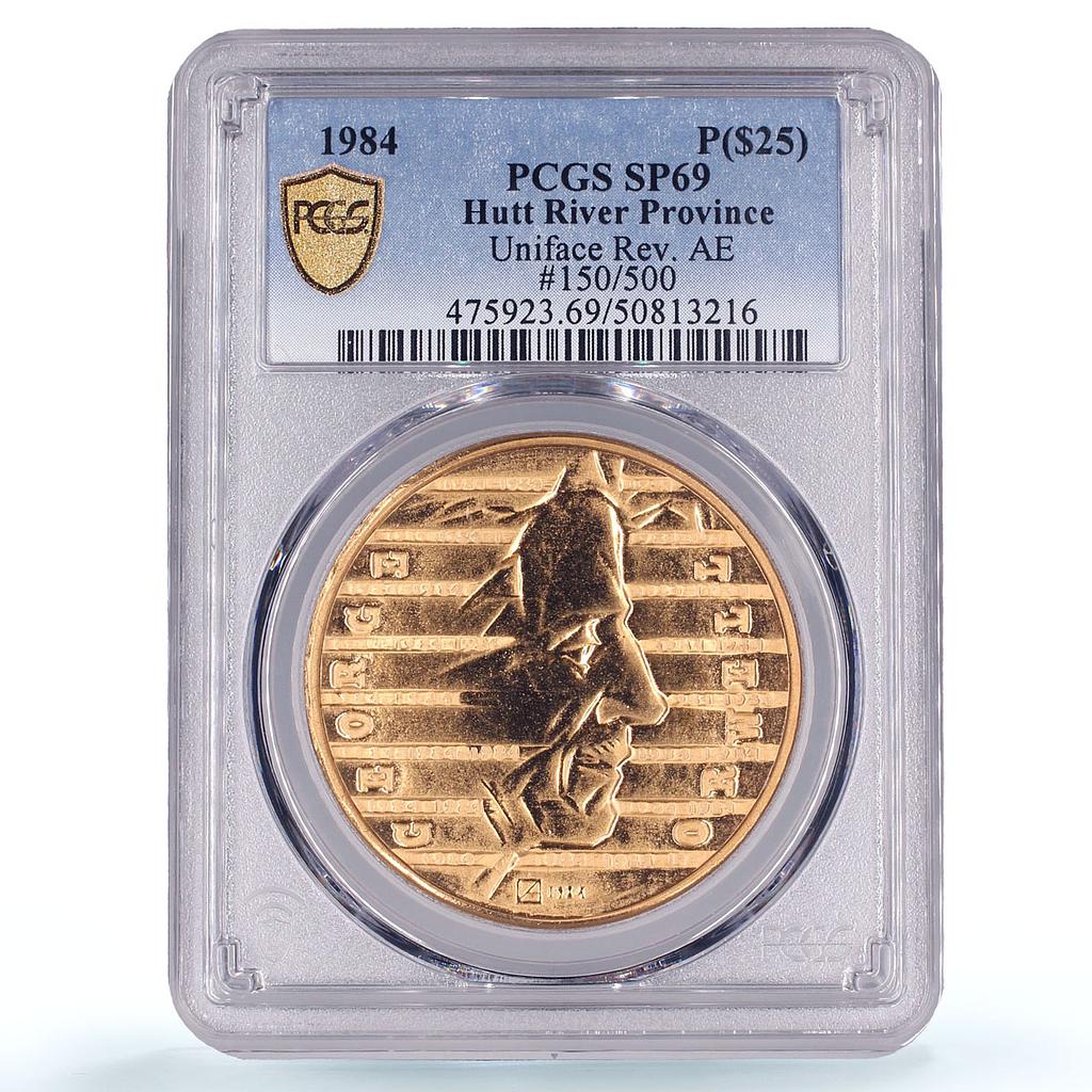 Hutt River 25 dollars George Orwell by Alex Shagin SP69 PCGS bronze coin 1984