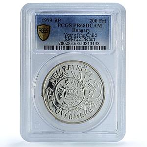 Hungary 200 HUF UNICEF Save the Children Child Year Piefort PR68 PCGS coin 1979