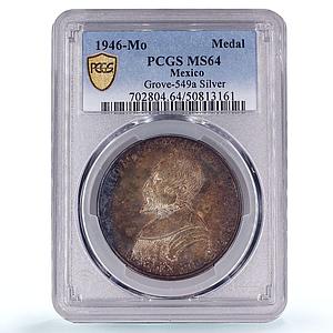 Mexico Zacatecas Foundation Anniversary Mine Workers MS64 PCGS silver medal 1946