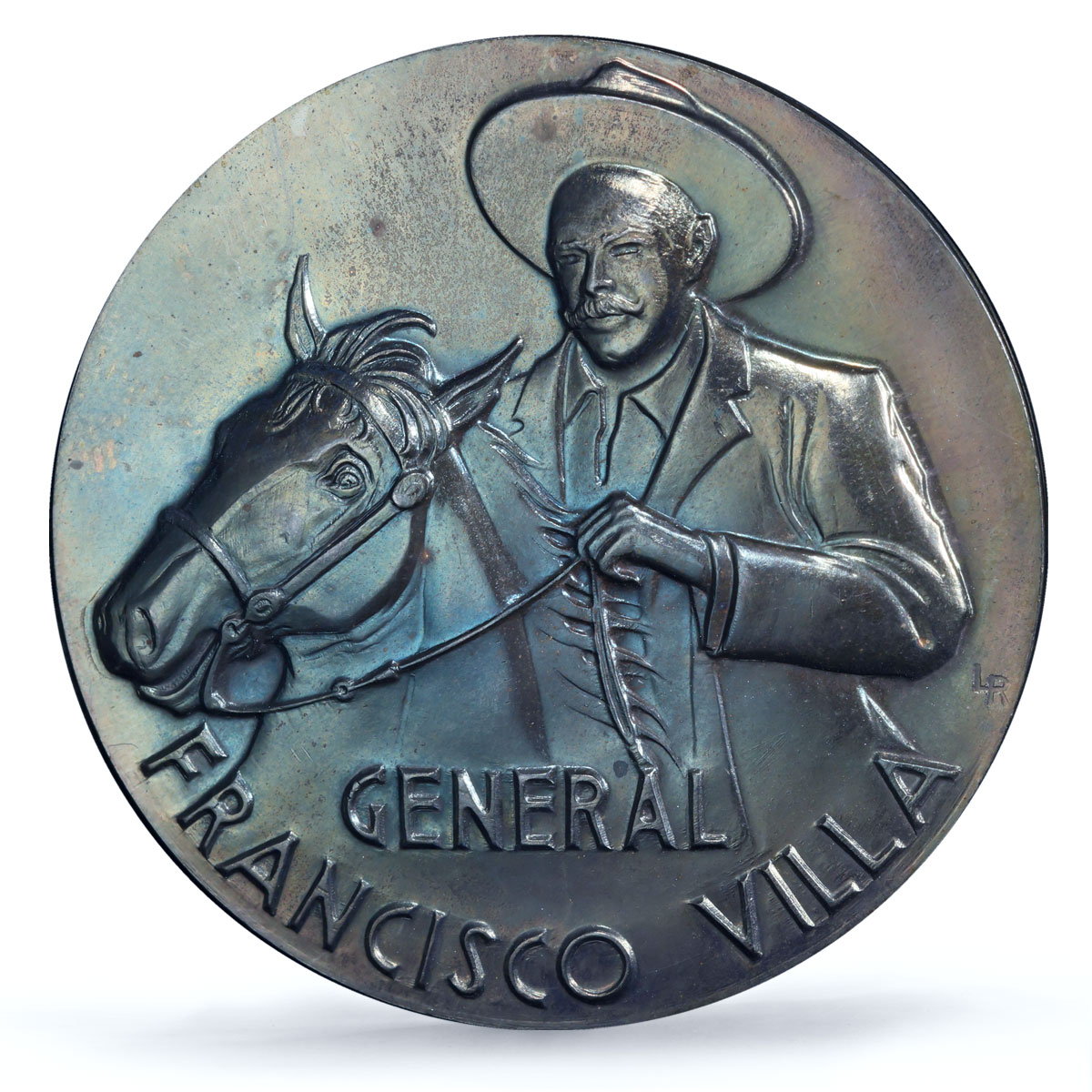 Mexico General Francisco Villa Horseman Politics SP65 PCGS silver medal 1960