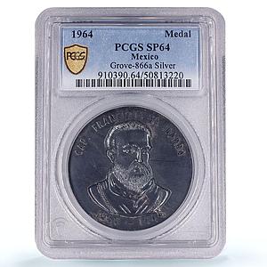 Mexico Explorer Francisco Ibarra 400th Anniversary SP64 PCGS silver medal 1964