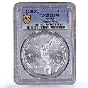 Mexico 1 onza Libertad Angel of Independence MS70 PCGS silver coin 2010