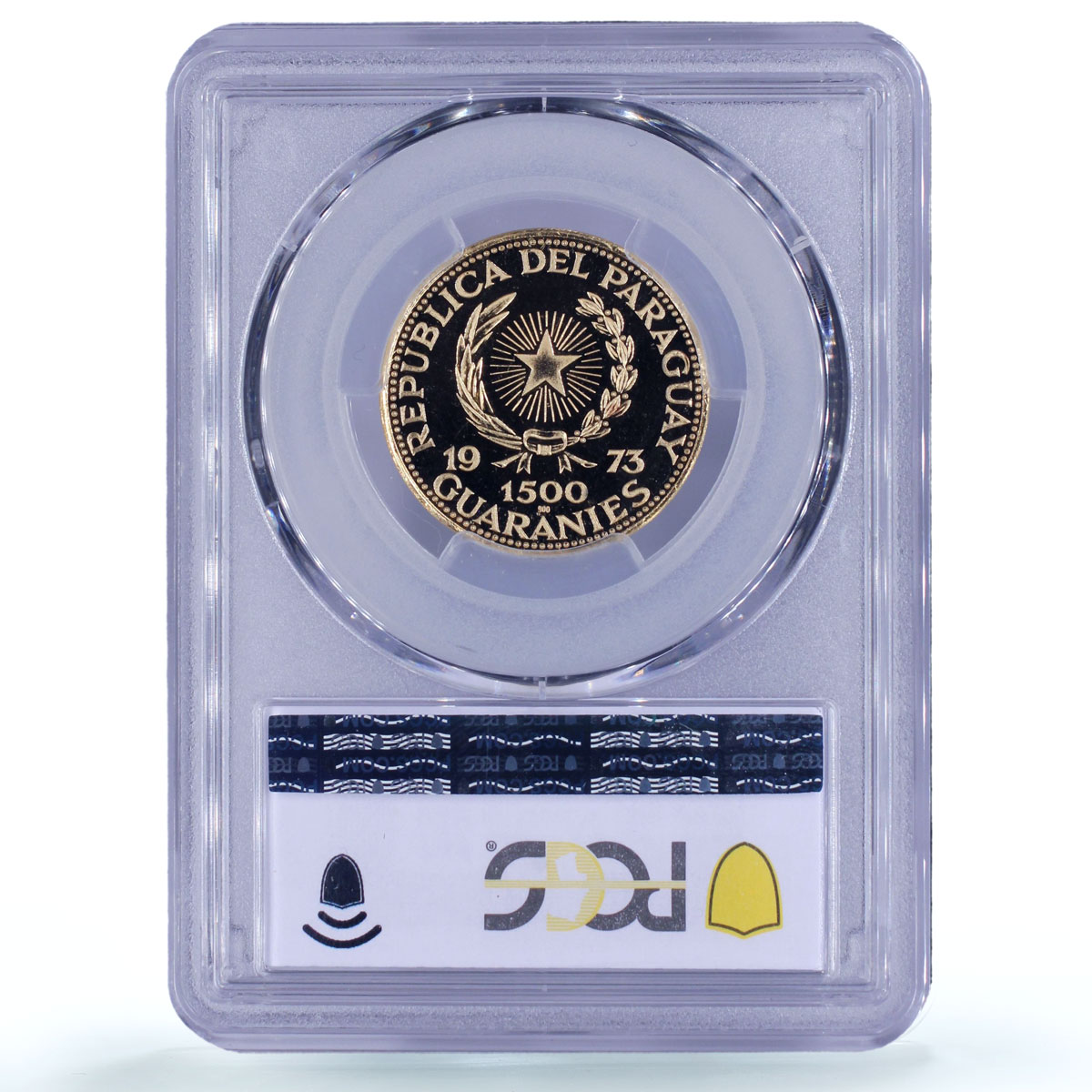 Paraguay 1500 guaranies Huasteca Sculpture Vase Art PR69 PCGS gold coin 1973