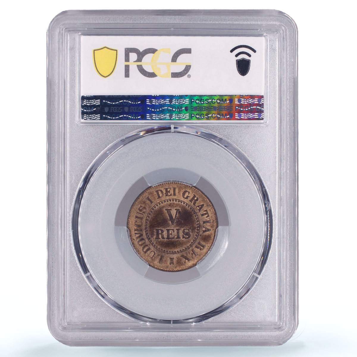 Portugal 5 reis Louis Luiz I Coinage Pattern KM-Pn130 SP64 PCGS copper coin 1863
