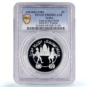 Sudan 5 pounds UNICEF Save the Children Child Year Piefort PR69 PCGS coin 1981