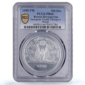 Bosnia and Herzegovina 750 dinara Youth Olympics PR66 PCGS silver coin 1995