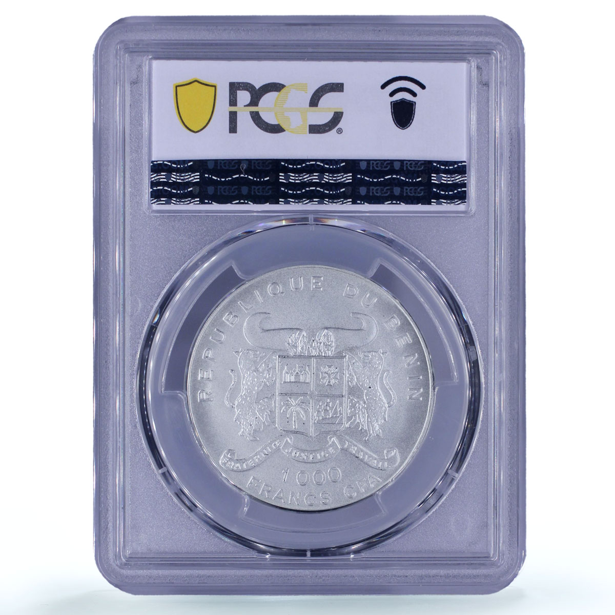 Benin 1000 francs Sydney Olympics Shot Put Piefort MS70 PCGS silver coin 1997