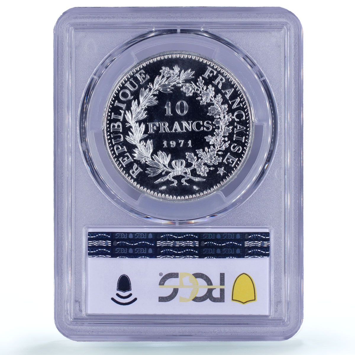 France 10 francs Freedom Equality Fraternity Hercules MS69 PCGS silver coin 1971