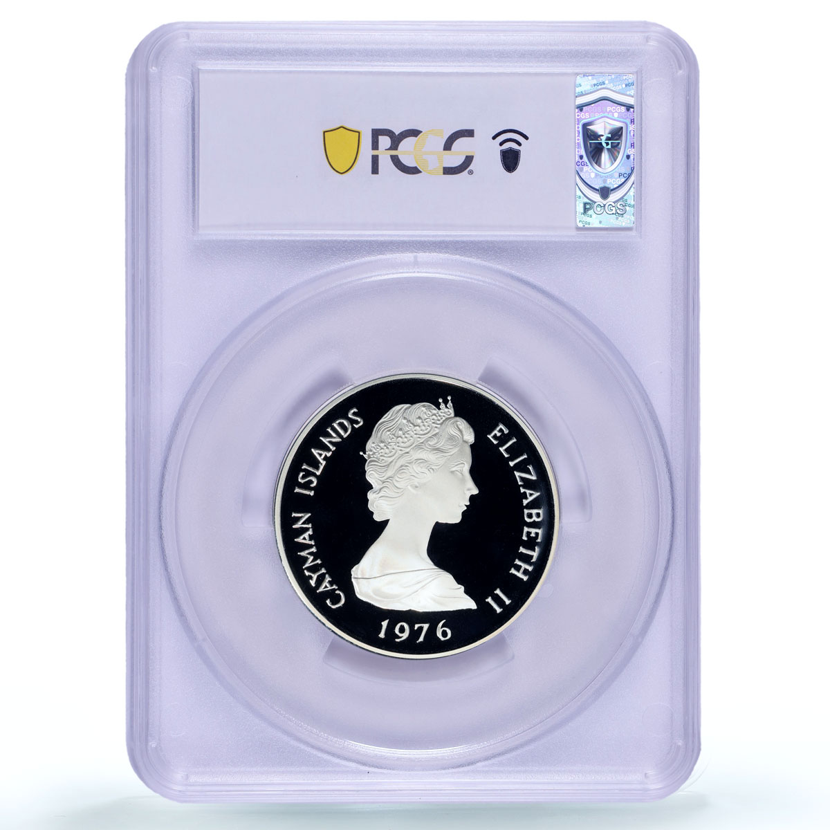 Cayman Islands 50 dollars England Queens Politics PR70 PCGS silver coin 1976