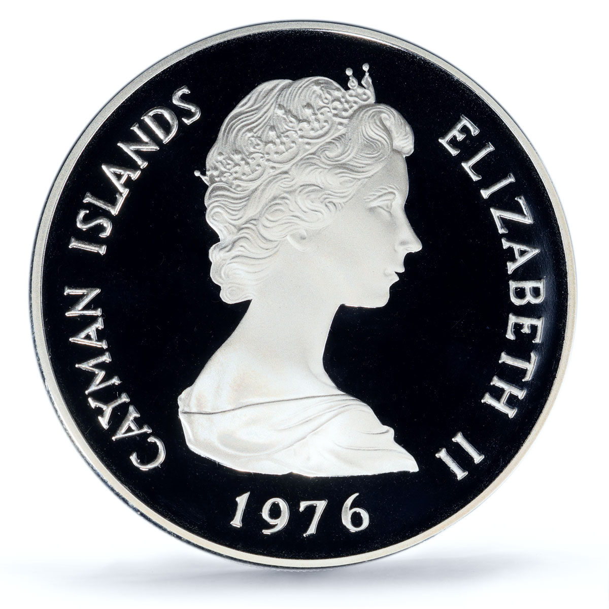 Cayman Islands 50 dollars England Queens Politics PR70 PCGS silver coin 1976