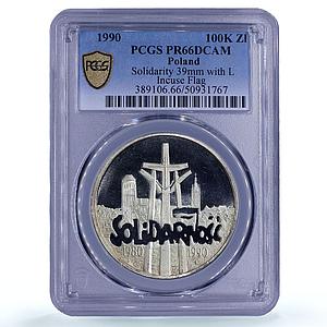 Poland 100000 zlotych Solidarity Society Politics PR66 PCGS silver coin 1990