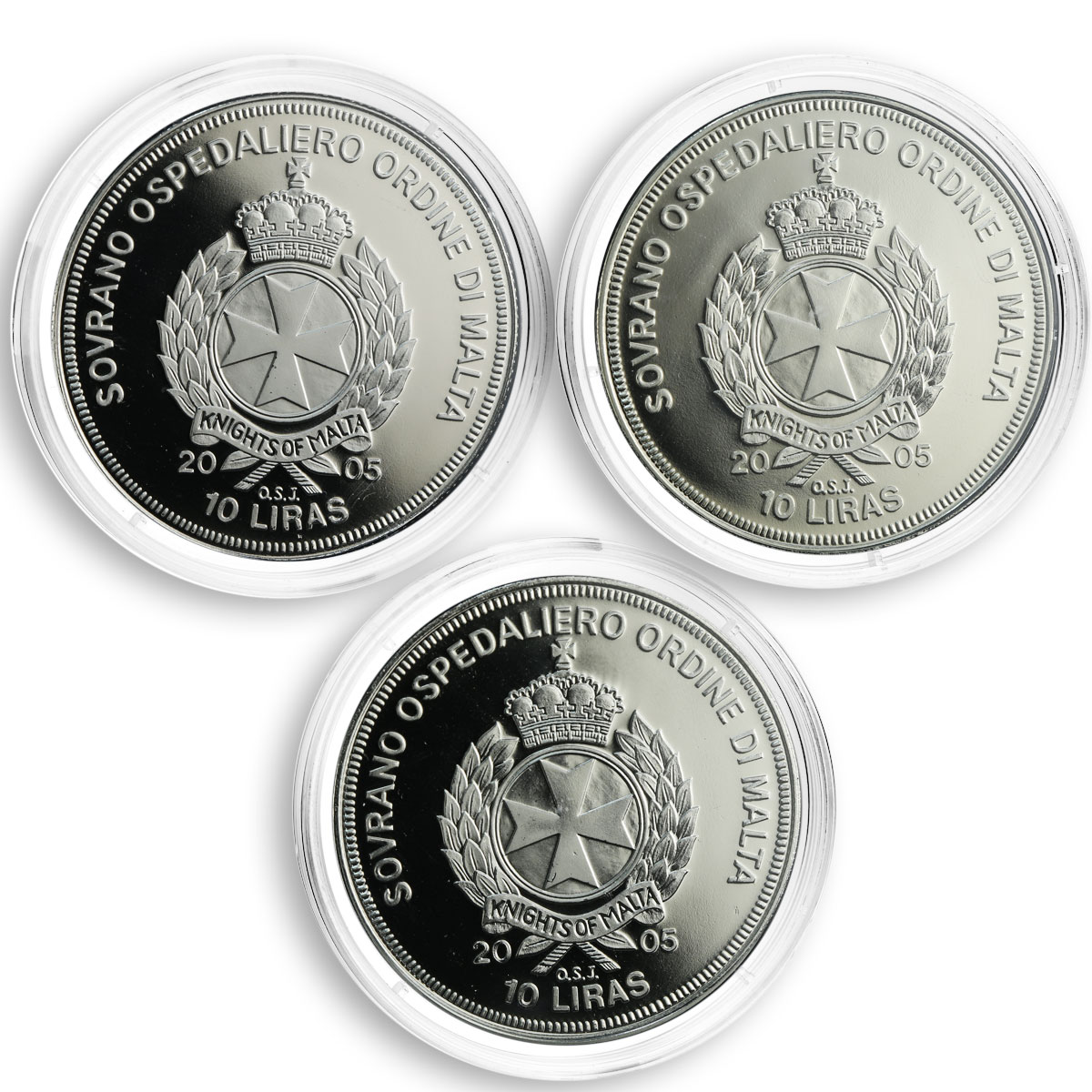 Malta set of 9 coins 10 liras Pope John Paul II CuNi proof 2005