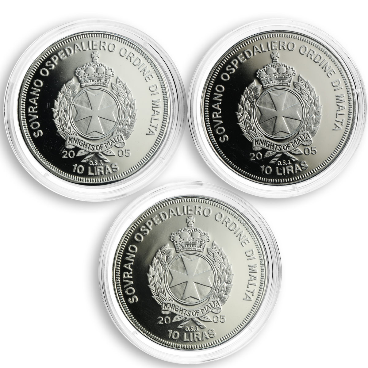 Malta set of 9 coins 10 liras Pope John Paul II CuNi proof 2005