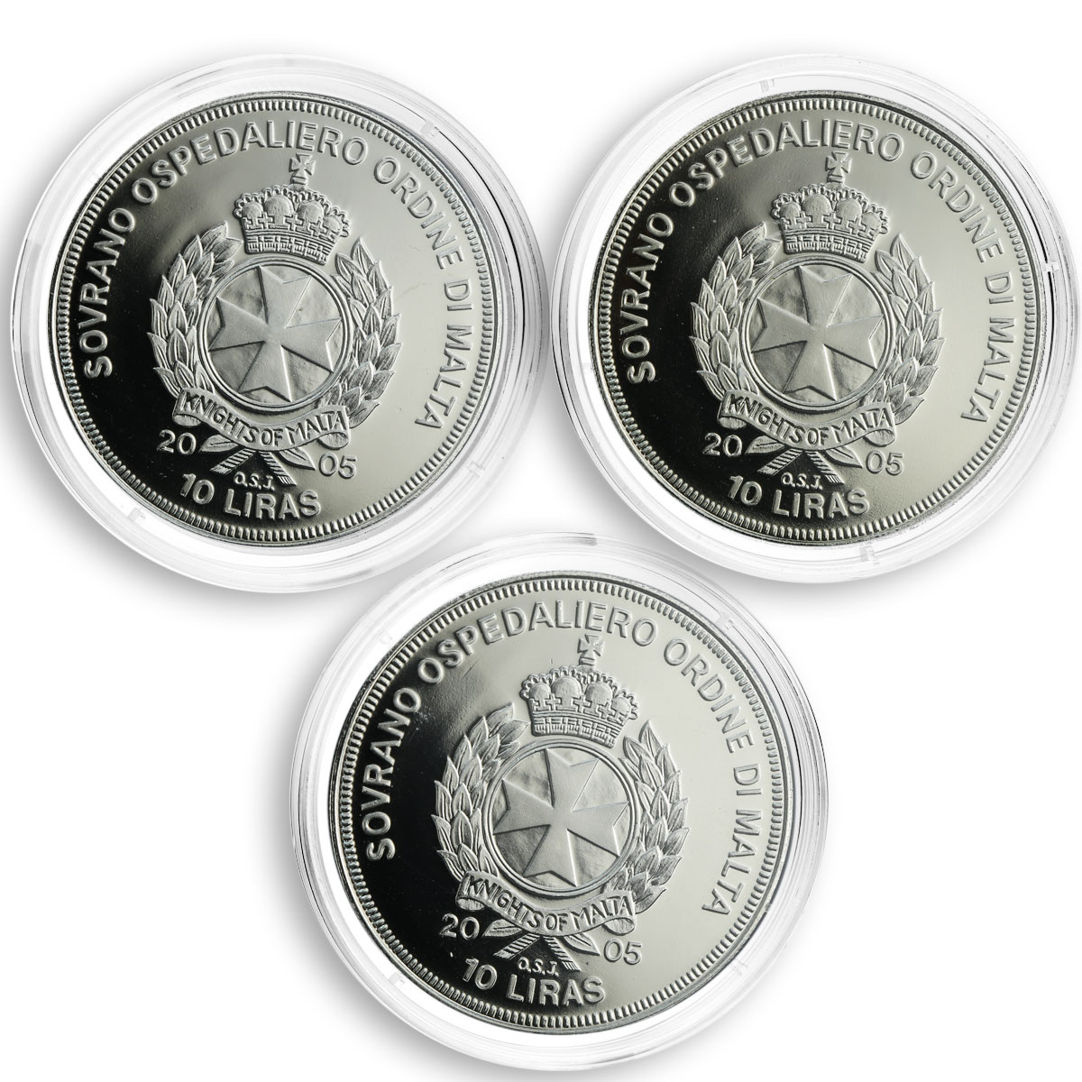 Malta set of 9 coins 10 liras Pope John Paul II CuNi proof 2005
