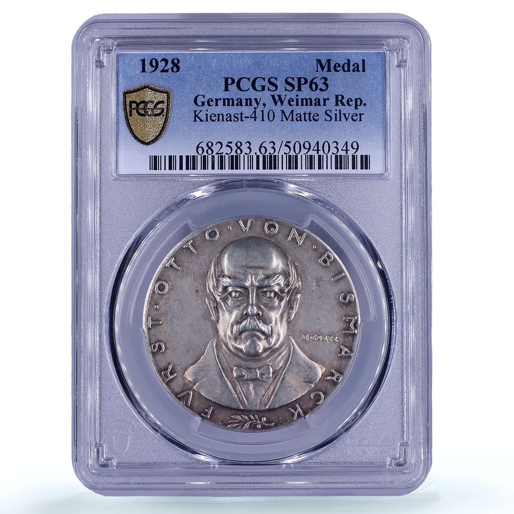 Germany Weimar Otto von Bismarck Politics Matte SP63 PCGS silver medal 1928