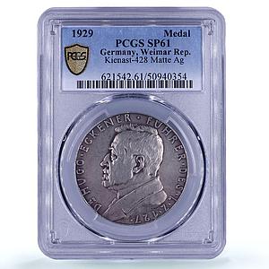 Germany Hugo Eckener Airship Flight Pyramids Sphinx SP61 PCGS silver medal 1929