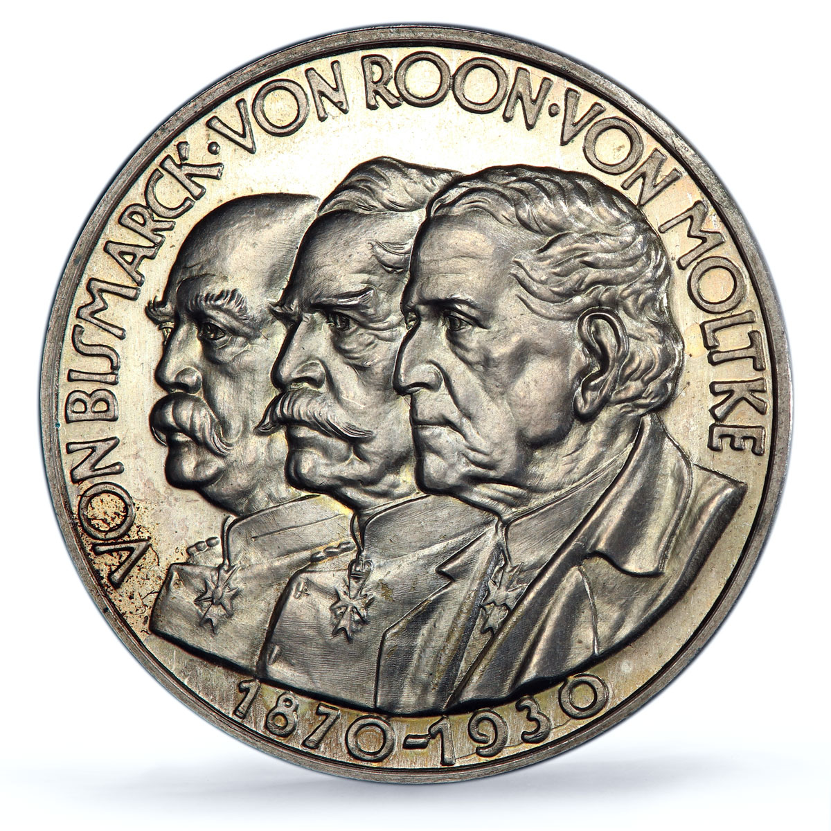 Germany Sedan Battle Bismarck Roon Moltke Matte SP67 PCGS silver medal 1930