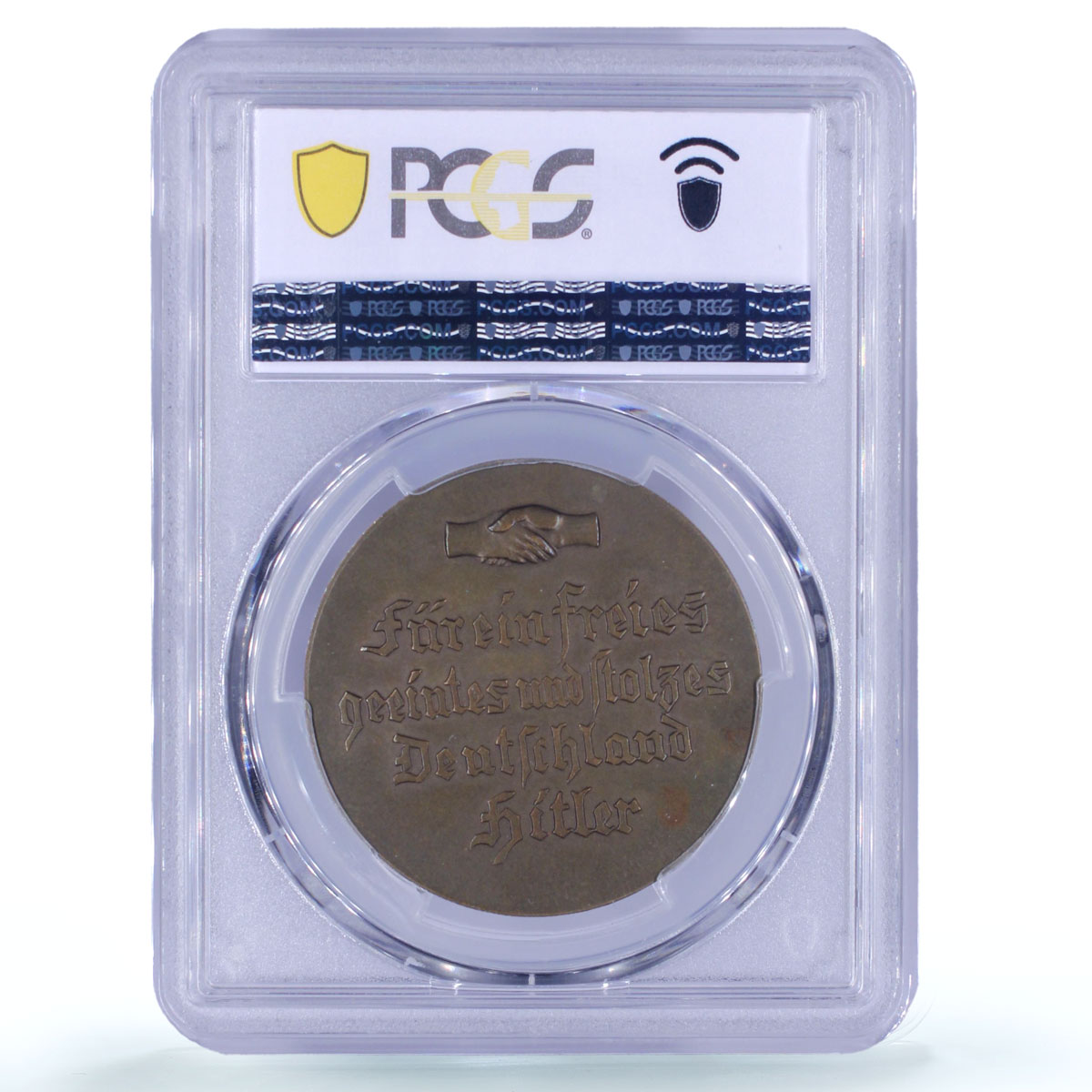 Germany Third Reich Hindenburg Hitler Politics Matte SP65 PCGS bronze medal 1933