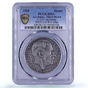 Germany Third Reich Arisen Empire Hitler Politics SP61 PCGS silver medal 1938