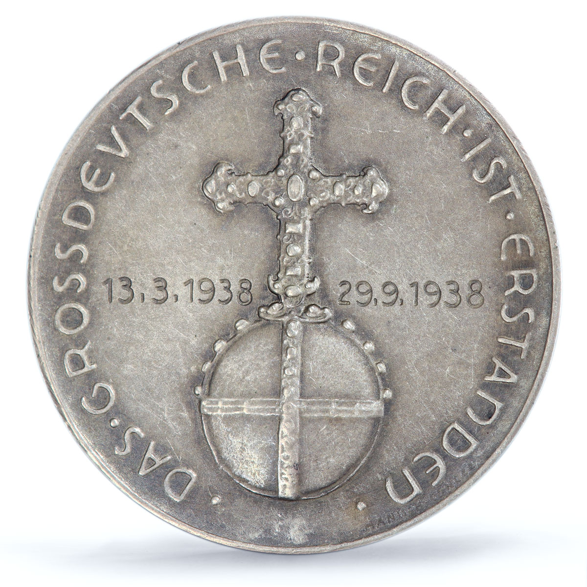 Germany Third Reich Arisen Empire Hitler Politics SP61 PCGS silver medal 1938