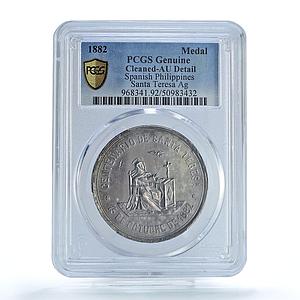 Philippines Santa Teresa 100th Anniversary Religion AU PCGS silver medal 1882