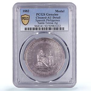 Philippines Santa Teresa 100th Anniversary Religion AU PCGS silver medal 1882
