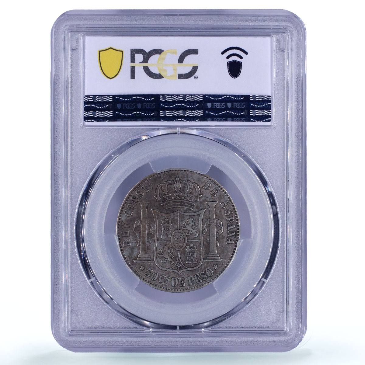 Philippines 50 centavos King Alfonso XII Coinage XF45 PCGS silver coin 1884