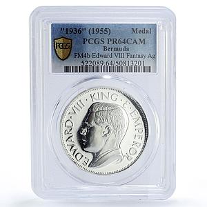 Bermuda King Edward VIII Crown Hearn Patterns 1936 PR64 PCGS silver medal 1955