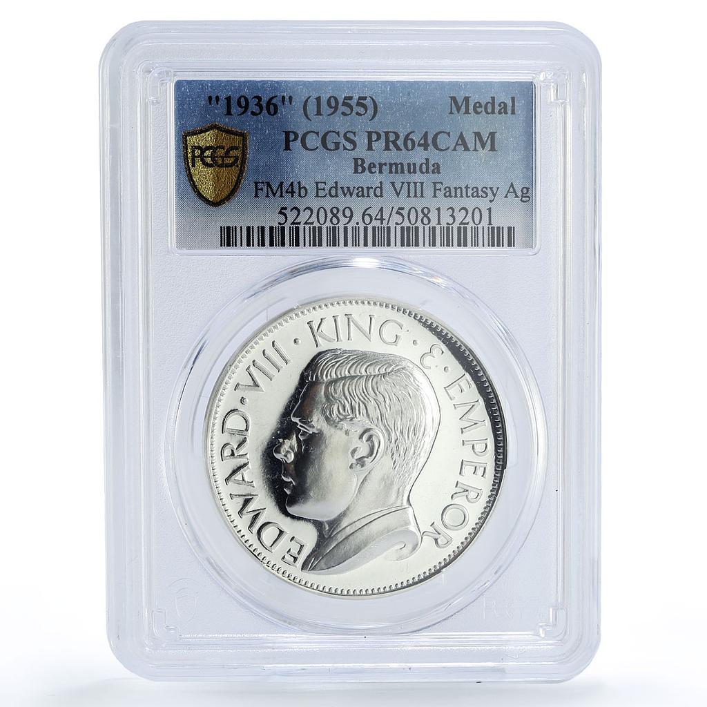 Bermuda King Edward VIII Crown Hearn Patterns 1936 PR64 PCGS silver medal 1955