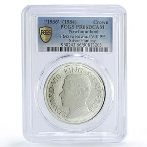 Canada NFLD King Edward VIII Crown Hearn Patterns 1936 PR66 PCGS Ag medal 1984