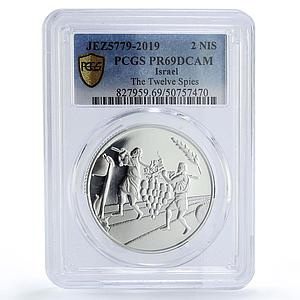 Israel 2 sheqalim Biblical Art The Twelve Spies PR69 PCGS silver coin 2019