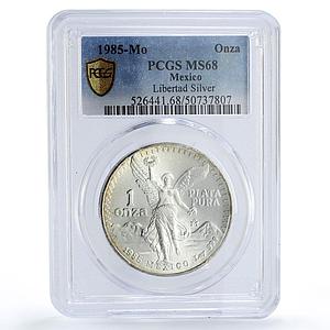 Mexico 1 onza Libertad Angel of Independence MS68 PCGS silver coin 1985