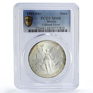 Mexico 1 onza Libertad Angel of Independence MS68 PCGS silver coin 1985