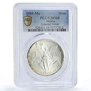 Mexico 1 onza Libertad Angel of Independence MS68 PCGS silver coin 1985