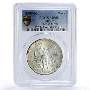 Mexico 1 onza Libertad Angel of Independence MS68 PCGS silver coin 1985