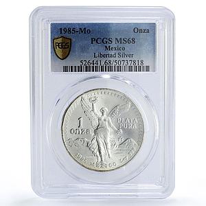 Mexico 1 onza Libertad Angel of Independence MS68 PCGS silver coin 1985