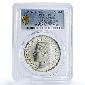 Zealand King Edward VIII Crown Hearn Patterns 1936 PL66 PCGS silver medal 1984