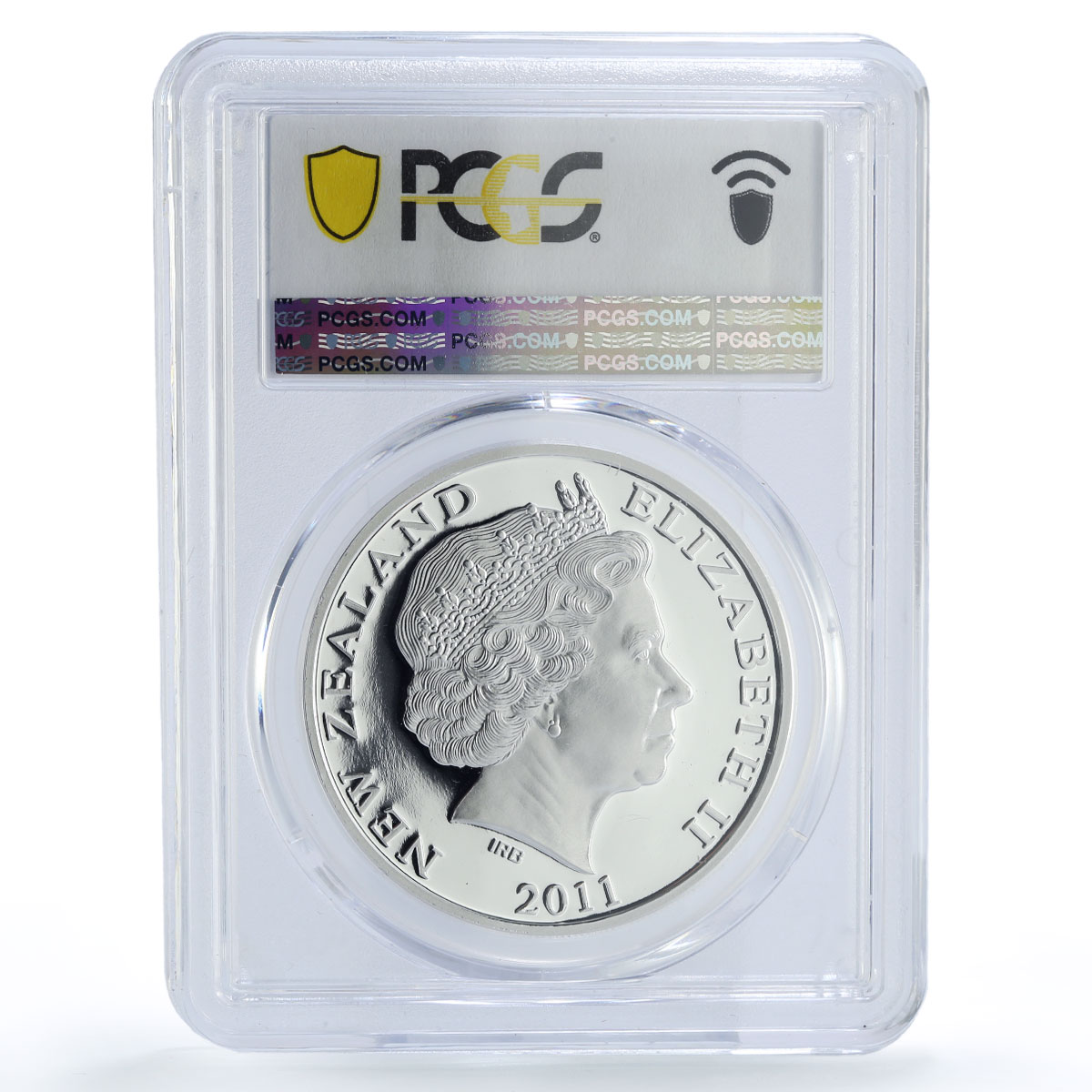 New Zealand 1 dollar Webb Ellis Rugby Cup Trophy Gilt PR69 PCGS silver coin 2011