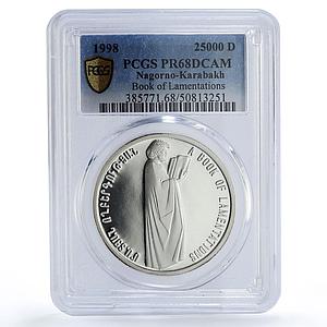 Artsakh Karabakh 25000 dram Book of Lamentations PR68 PCGS silver coin 1998